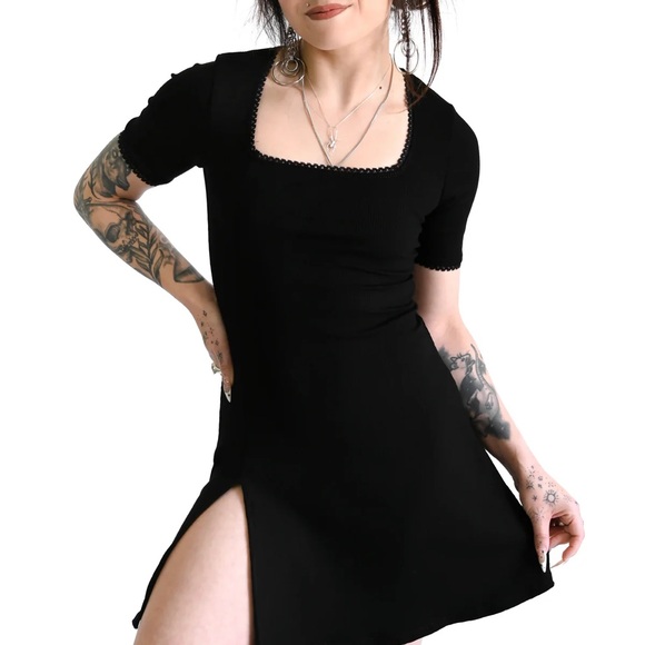 Foxblood - Natalie Ribbed Mini Black - Dress size 4x - Picture 3 of 7